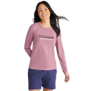 L.L. Bean Sunsmart UPF 50 Graphic Sun Shirt in Iris Mauve Sz S